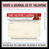 History of Valentine's Day Lesson Slides and Digital Writing Assignments
