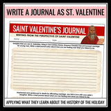 History of Valentine's Day Lesson Presentation and Creative Writing Assignments