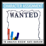 Holes Wanted Poster Assignment Kissin' Kate Barlow Novel Activity - Louis Sachar