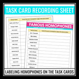 Homophones Practice Activity - Correct Errors in Famous Quotes Task Cards