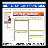 Nonfiction Reading Comprehension Digital Article and Activities - Basketball
