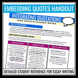 Quotations in Essay Writing - Integrating and Embedding Quotes in MLA Format