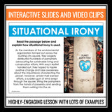 Irony Introduction - Presentation & Assignment Verbal Dramatic Situational Irony