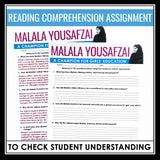 Malala Yousafzai Biography - Slides, Nonfiction Article & Reading Assignment