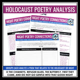 Night by Elie Wiesel Activity - Holocaust Poetry Jigsaw Analyzing Poems Activity