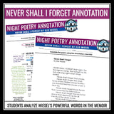 Night by Elie Wiesel Poetry Analysis Assignment - Never Shall I Forget Poem