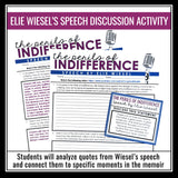 Night by Elie Wiesel - The Perils of Indifference Speech Discussion and Activity