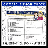 Number the Stars Quizzes - Multiple Choice and Quote Chapter Reading Quizzes