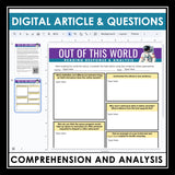 Nonfiction Reading Comprehension Digital Article and Activities - Life in Space