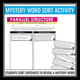 Parallel Structure Grammar Presentation Lesson, Activities, and Assignments