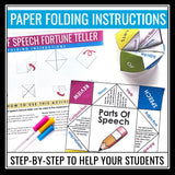 Parts of Speech Activity - Folding a Paper Fortune Teller Grammar Game