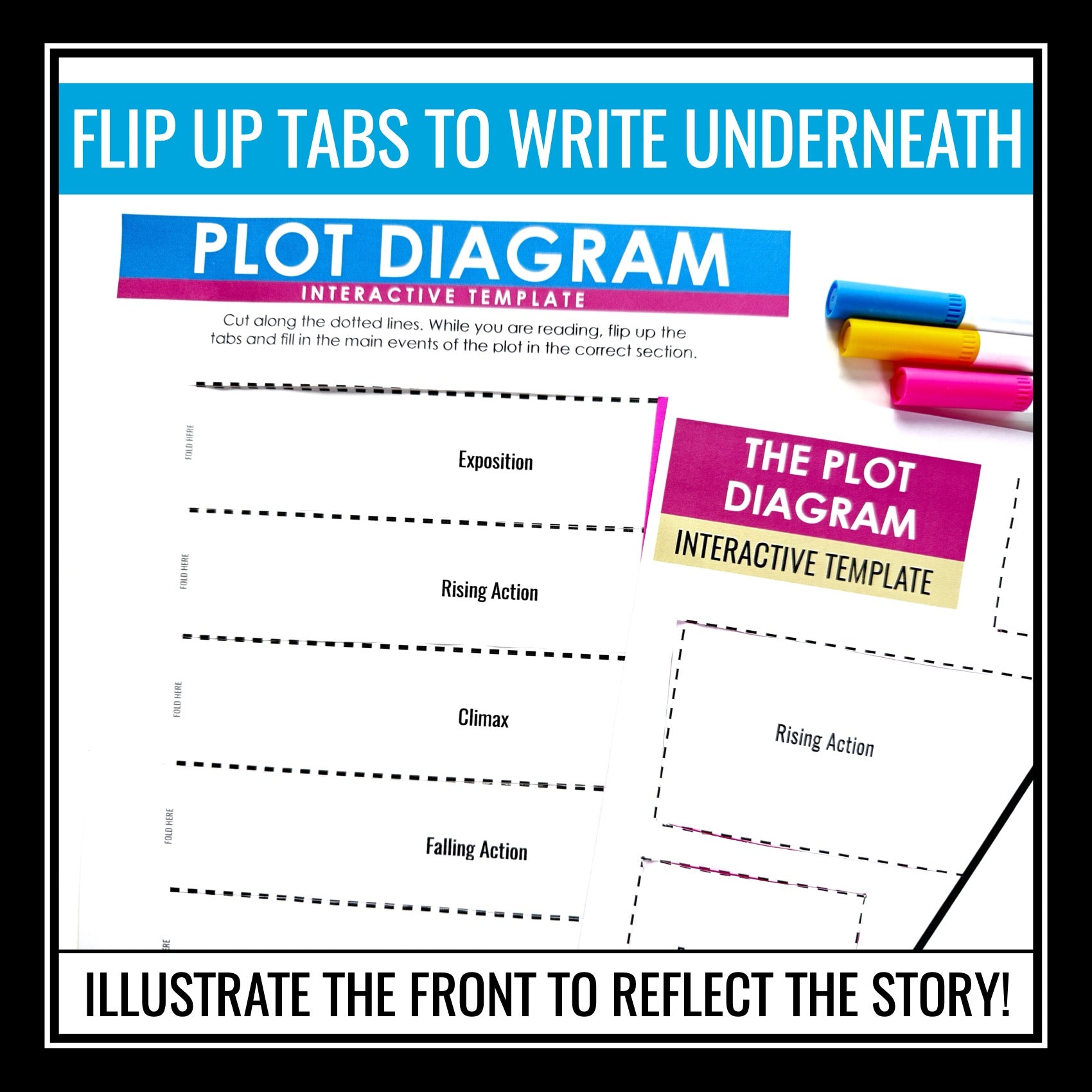 Plot Diagram Interactive Notebook Templates - Plot Elements for Novels ...