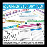 Poetry Assignments for Any Poem – 50 Creative Poetry Analysis Reading Activities
