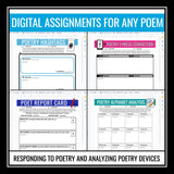 Poetry Assignments for Any Poem – 50 Digital Poetry Analysis Reading Activities