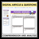 Nonfiction Reading Comprehension Digital Article & Activities - Psychic Mediums