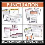 Punctuation Escape Room Grammar Game - Commas, Semi-Colons, Apostrophes, Colons