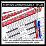 Refugee by Alan Gratz Project - One Pager Novel Assignment Creative Activity