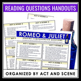 Romeo and Juliet Questions - Act and Scene Questions for Shakespeare's Play