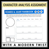 Romeo and Juliet Character Assignment - Create a Character Social Media Account