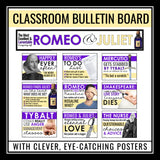 Romeo and Juliet Posters - Funny Classroom Bulletin Board Decor - Shakespeare