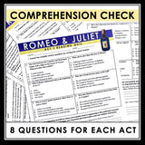 Romeo and Juliet Quizzes - Multiple Choice and Quote Quizzes - Answer Key