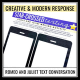 Romeo and Juliet Writing Assignment - The Balcony Scene in Text Message Format