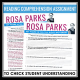 Rosa Parks Biography Article, Slides & Questions - Black History Women's History