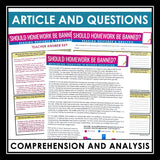 Nonfiction Reading Comprehension Article and Activities - Homework