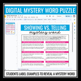 Showing vs. Telling Writing Descriptive Strategy Digital Slides and Activities