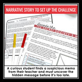 Simple Sentence Type Grammar Activity Escape Room Challenge, Slides, and Quiz