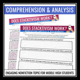 Nonfiction Article and Assignment - Reading Response Activity on Slacktivism