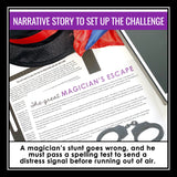 Spelling Practice Grammar Activity Escape Room Challenge, Presentation, and Quiz
