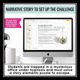 Story Elements & Literary Devices Slides & Digital Escape Room Reading Activity