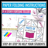 Story Elements Paper Fortune Teller Activity - Literary Devices Game