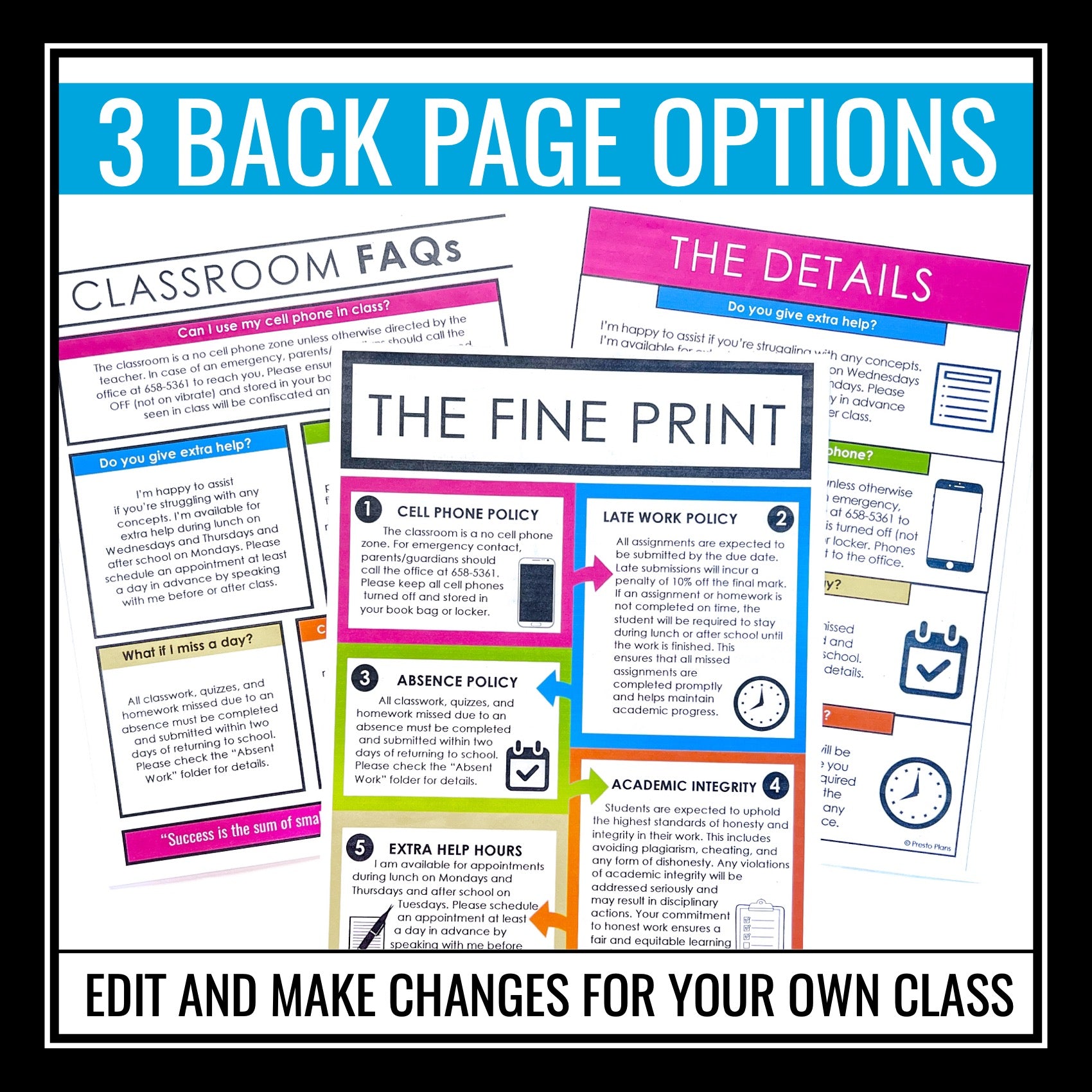 Infographic Syllabus Template Single Page Layout For Factsheet With