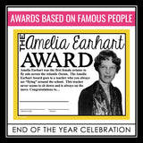 End of the Year Teacher Awards - Famous People School Staff Award Certificates