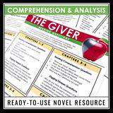 The Giver Questions - Comprehension and Analysis Reading Chapter Questions