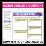 Nonfiction Reading Comprehension Digital Article & Activities - The Human Body