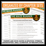 The Maze Runner Figurative Language Literary Device Assignments and Answer Keys