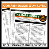 The Maze Runner Questions - Comprehension & Analysis Novel Chapter Questions