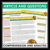 Nonfiction Reading Comprehension Article and Activities - King Tut's Honey