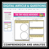 Nonfiction Reading Comprehension Digital Article & Activities - Tiny Houses