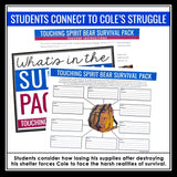 Touching Spirit Bear Activity - Survival Pack Creative Novel Study Assignment