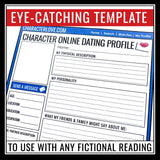 Valentine's Day Character Analysis Assignment For Any Reading - Dating Profile