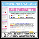 Valentine's Day Figurative Language Stories Digital Assignments Literary Devices