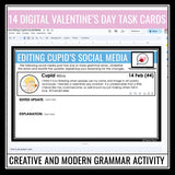 Valentine's Day Digital Grammar Activity Editing Errors in Cupid's Social Media