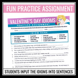 Valentine's Day Idioms Presentation and Assignment - Love Expressions Activity