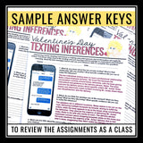 Valentine's Day Inference Activities - Inferences in Texts Reading Assignments