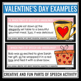 Valentine's Day Parts of Speech Task Cards Activity - Labeling Parts of Speech