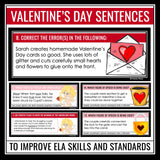 Valentine's Day Task Cards Grammar, Parts of Speech, Vocab, Figurative Language